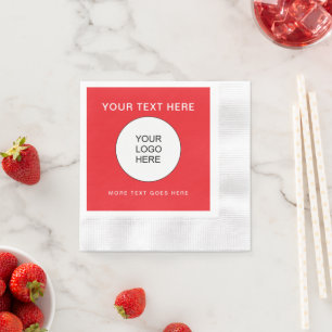 Servilleta De Papel Sube tu propio logotipo de Navidad en rojo acuñada