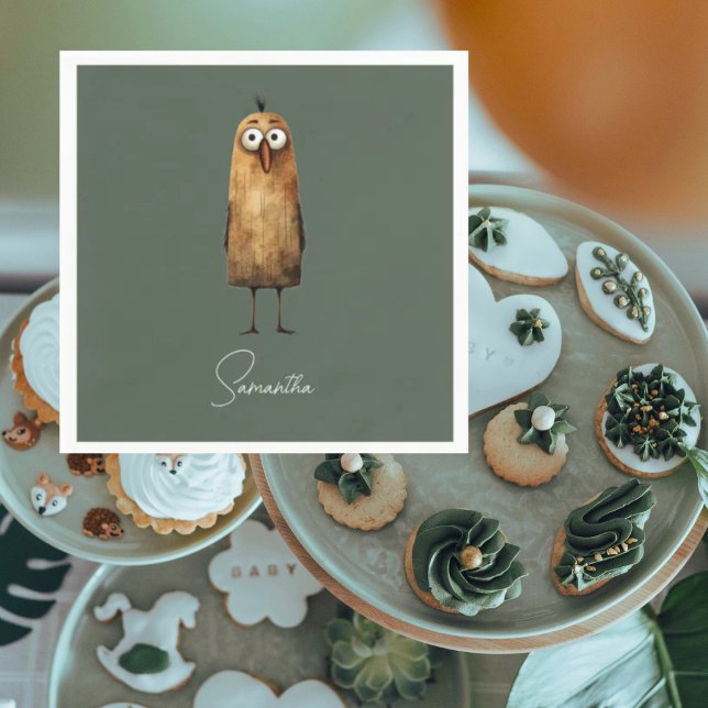 Servilleta De Papel Sublimación verde de los animales de Woodland Baby (Subido por el creador)