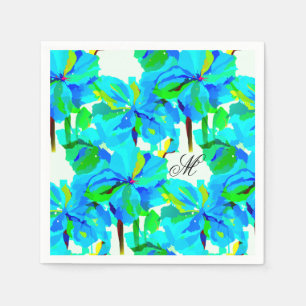 Servilleta De Papel Sublime modelo floral verde de la adormidera himal