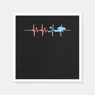 Servilleta De Papel Submarinismo Heartbeat Submarino Submarinismo Surf