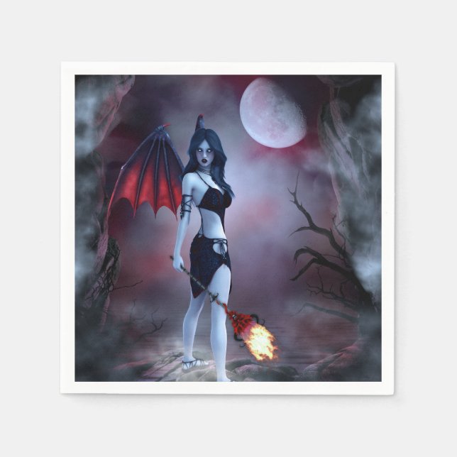 Servilleta De Papel Succubus de fuego lunar (Anverso)