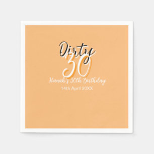 Servilleta De Papel Sucio anuncio de cumpleaños retro simple y naranja
