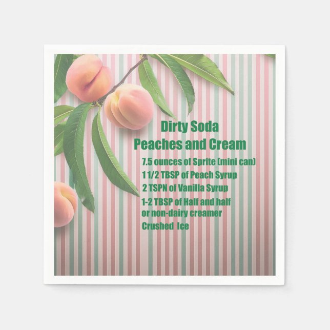 Servilleta De Papel Sucio Soda Peach Napkin (Anverso)