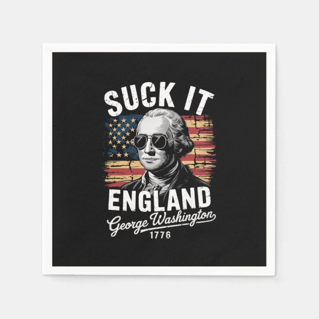 Servilleta De Papel Suck It England 4 de julio George Washington 1776 (Anverso)