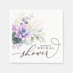 Servilleta De Papel Suculentas Verde Elegante Ducha Nupcial / de Bebe