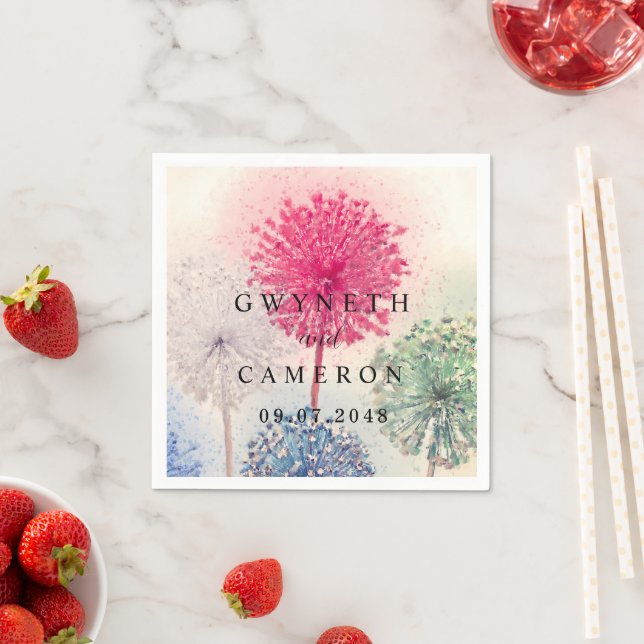 Servilleta De Papel Suculento Dusty Blue Boda de Rubor Gold Greenery N (In situ)