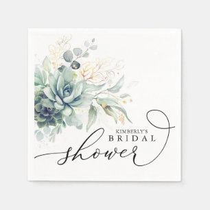 Servilleta De Papel Suculento verde Elegante Bridal / Baby Shower