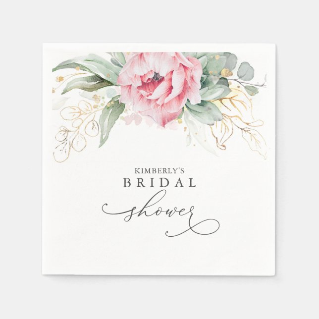 Servilleta De Papel Suculento verde Elegante Bridal / Baby Shower (Anverso)