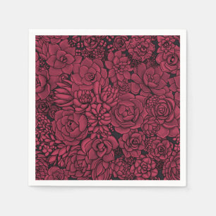 Servilleta De Papel Suculentos en Viva Magenta- Color del año 2023