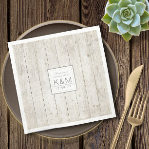 Servilleta De Papel Suculents y Rustic Wood Boda ID515