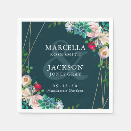 Servilleta De Papel Sucultores y Boda de Moda de oro