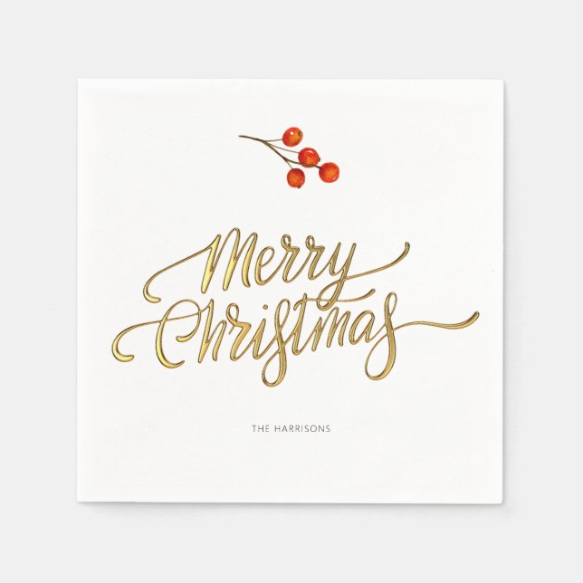 Servilleta De Papel Sucursal Mínima de Navidades Faux Relieve metaliza (Anverso)