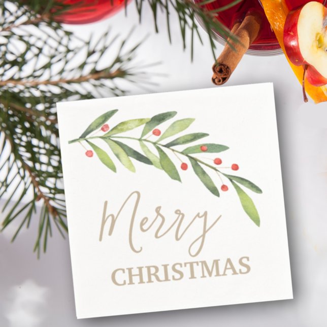 Servilleta De Papel Sucursal y Berries Feliz Navidad (Subido por el creador)