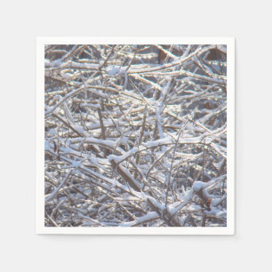 Servilleta De Papel Sucursales de hielo con nieve en invierno