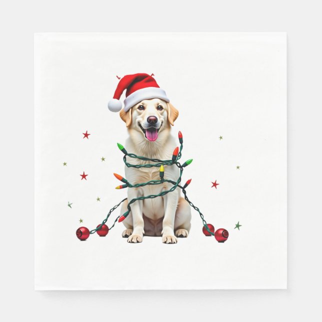 Servilleta De Papel Sudadera fea de Navidad con perro boxer blanco div (Anverso)