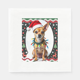 Servilleta De Papel Sudadera fea de Navidad de Chihuahua Santa Amante 
