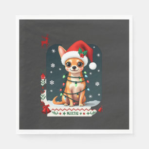 Servilleta De Papel Sudadera fea de Navidad de Chihuahua Santa Perro A
