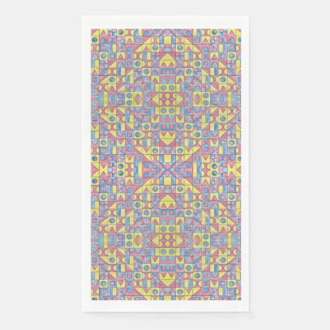 Servilleta De Papel Sudoku Patrón geométrico Bauhaus moderno (Anverso)