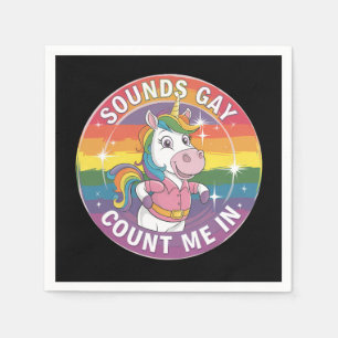 Servilleta De Papel Suena Gay Me Cuenta En Unicorn Rainbow LGBTQ