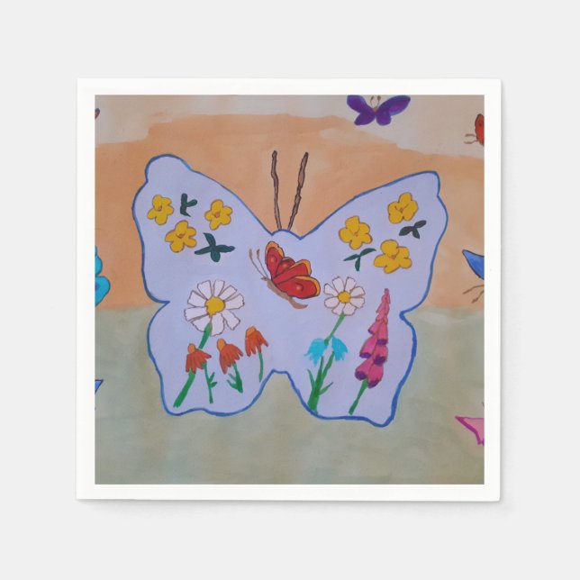 Servilleta De Papel Sueño de mariposa (Anverso)