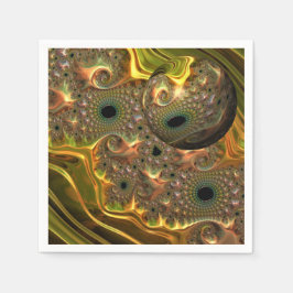 Servilleta De Papel Sueño Fractal de Oro Líquido