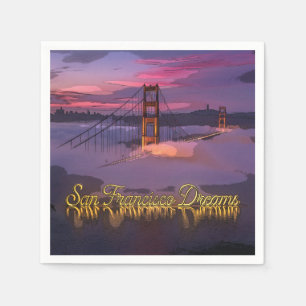 Servilleta De Papel "Sueños de San Francisco" Puesta de sol del puente
