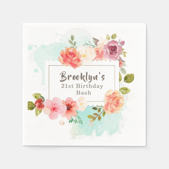 Servilleta De Papel Sueños Florales de Verano (Anverso)