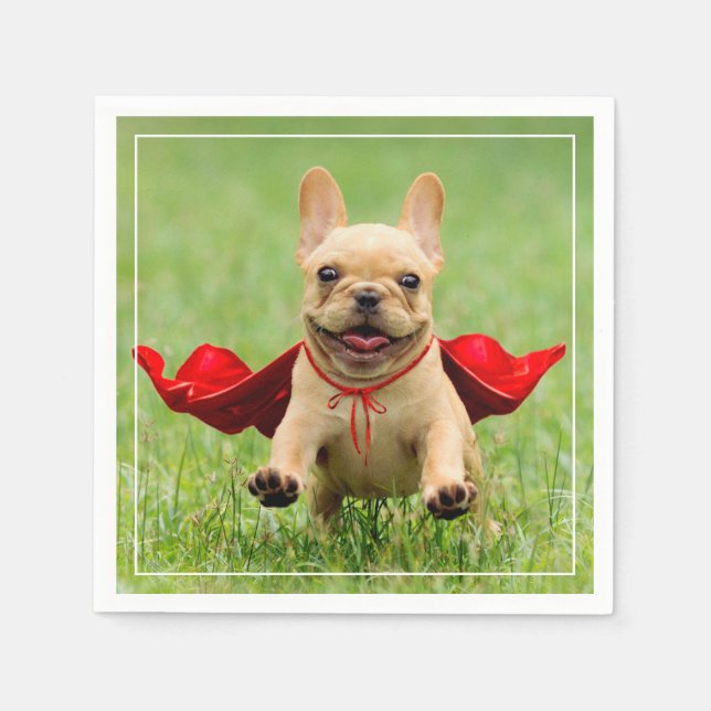 Servilleta De Papel Suéroe de Bulldog francés en hierba (Anverso)