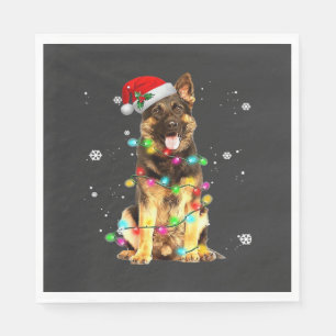 Servilleta De Papel Suéter de Navidad de árbol de perro pastor alemán