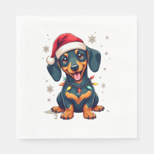 Servilleta De Papel Suéter de Navidad de árbol de perros Dachshund Reg