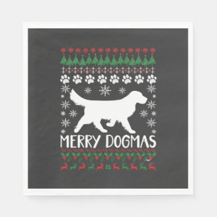 Servilleta De Papel Suéter Feo De Navidad Perro Copo De Nieve Dogmas A
