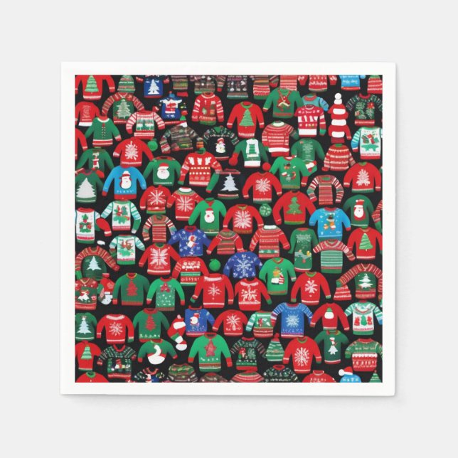 Servilleta De Papel Suéteres de Navidades feos (Anverso)