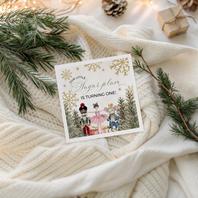 Servilleta De Papel Sugar Plum Nutcracker Party Napkin (Subido por el creador)