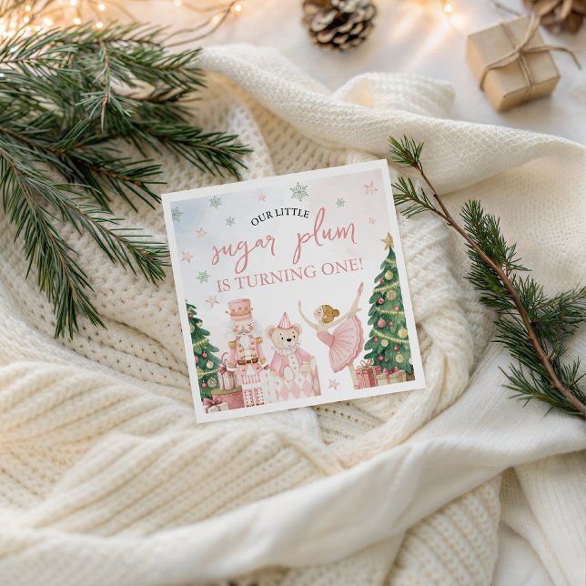 Servilleta De Papel Sugar Plum Nutcracker Party Napkin (Subido por el creador)