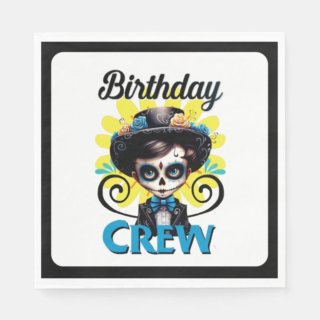 Servilleta De Papel Sugar Skull Birthday Boy (Anverso)