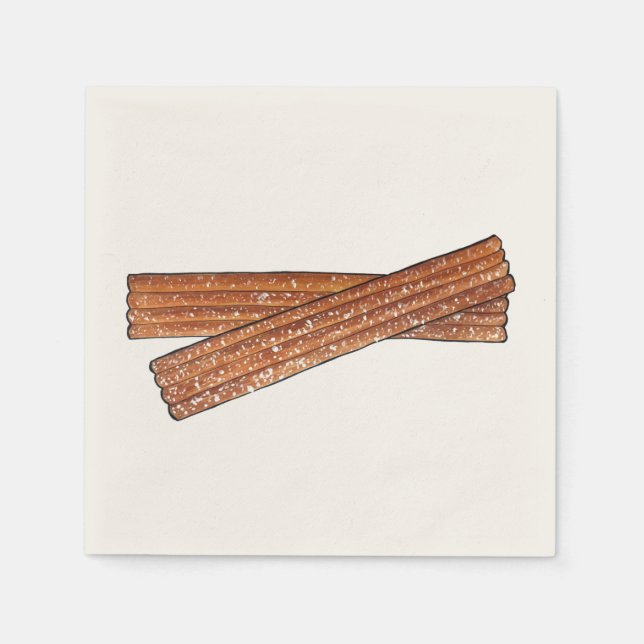 Servilleta De Papel Sugary Churro Fried Dough Pastry Comida española (Anverso)