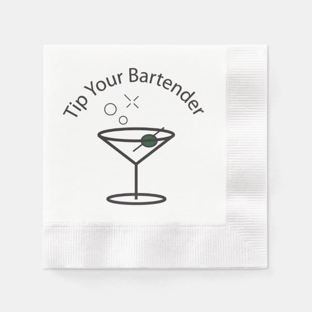 Servilleta De Papel Sugerencia a su Fiesta de Bartender (Anverso)