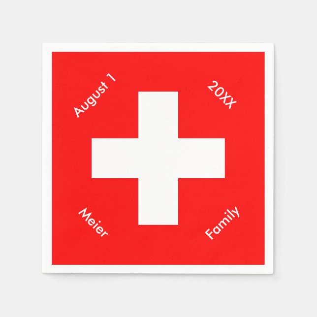 Servilleta De Papel Suiza Personalizado de bandera suiza personalizada (Anverso)