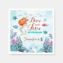 Servilleta De Papel Sumergirse en cinco Naranjas de la sirena Chicas