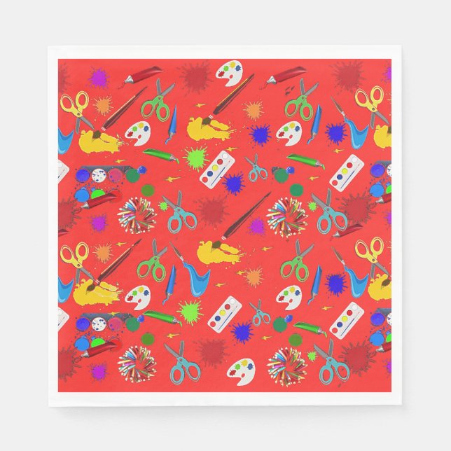 Servilleta De Papel Suministros de Arte Servilletas Rojas (Anverso)