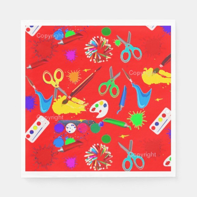 Servilleta De Papel Suministros de Arte Servilletas Rojas (Anverso)