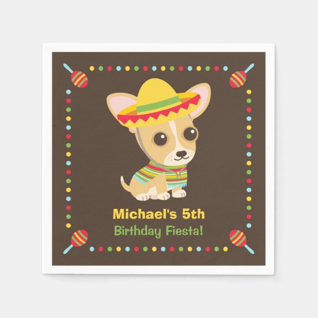 Servilleta De Papel Suministros de Fiesta de Fiesta para Niños Chihuah (Anverso)