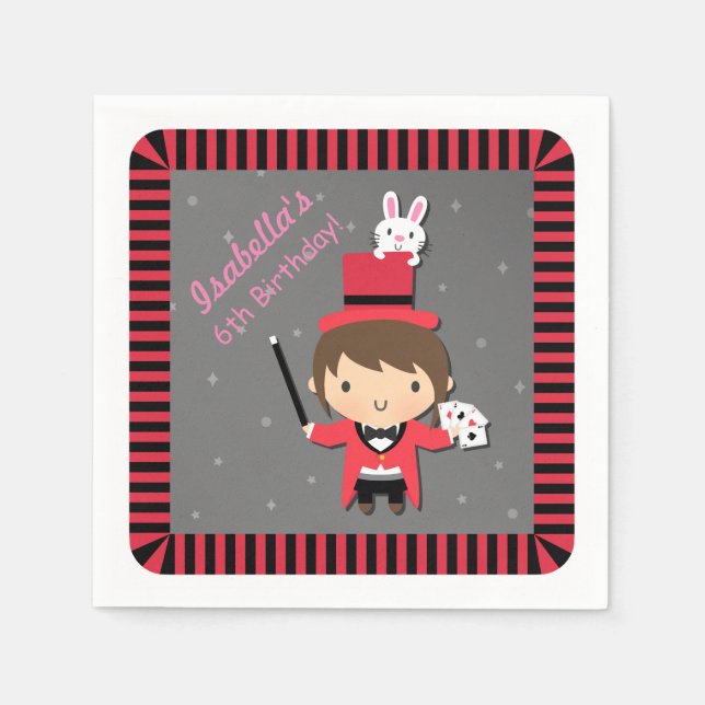 Servilleta De Papel Suministros para fiesta de cumpleaños mágica para  (Anverso)