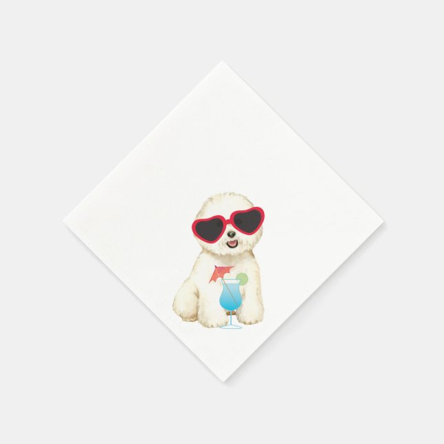 Servilleta De Papel Summer Bichon Frise (Borde)