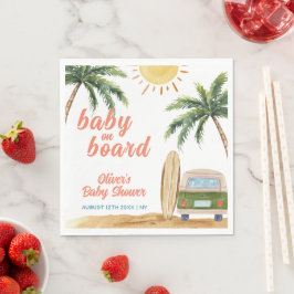 Servilleta De Papel Summer Boho Surf Beach Van Baby Shower