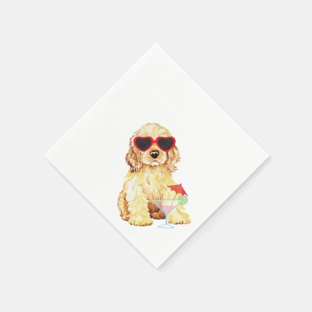 Servilleta De Papel Summer Cocker Spaniel (Borde)