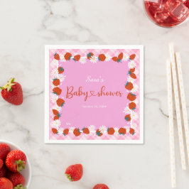 Servilleta De Papel Summer Daisy Flower Berry Sweet Baby Shower