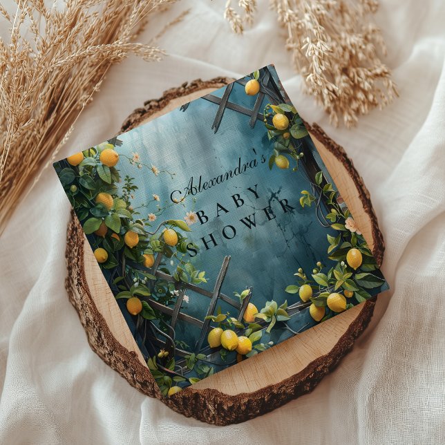 Servilleta De Papel Summer Lemon Blossom Baby Shower (Subido por el creador)