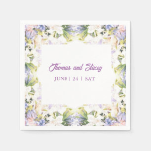 Servilleta De Papel Summer Lilac Wildflower Boda romántico