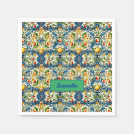 Servilleta De Papel Summer, naranjas mediterráneos sicilianos mayólica